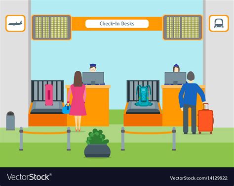 Cartoon airport check Royalty Free Vector Image