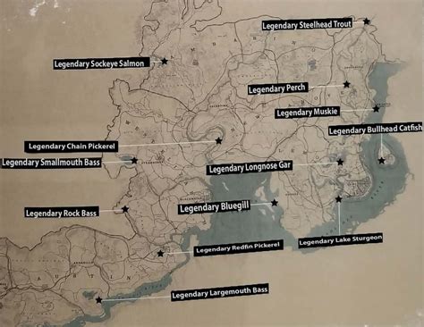 Rdr2 Legendary Fish Location Map