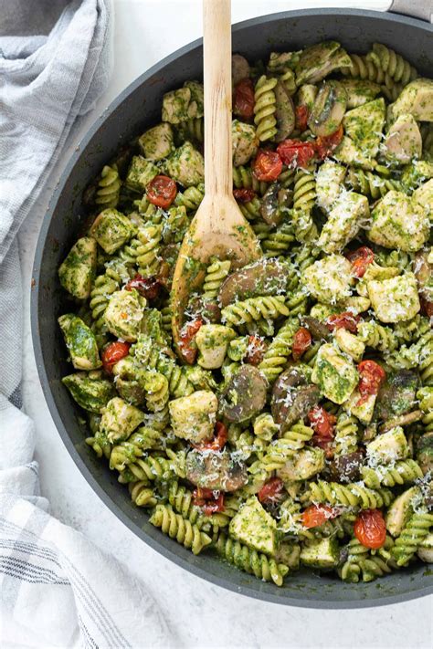 One Pot Chicken Pesto Pasta - Flavor the Moments