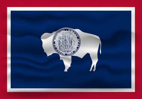 Premium Vector | Waving flag of the wyoming state vector illustration