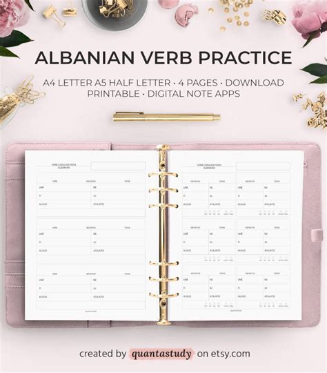 Albanian Language Verb Conjugation Practice Printable Worksheets ...