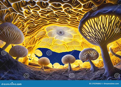 Mycelium network stock image. Image of mushrooms, connection - 270296863