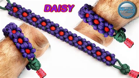 How to make Paracord Bracelet DAISY Beautiful Flower's Macrame Bracelet ...