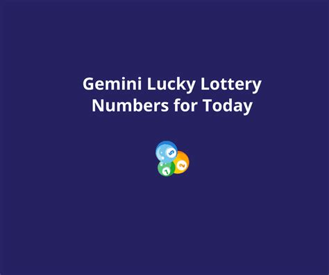 Gemini (Mithun Rashi) Lucky Lottery Numbers for Today