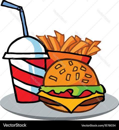 Fast food cartoon Royalty Free Vector Image - VectorStock