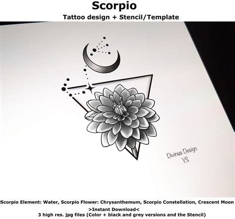 Scorpio Horoscope Flower Tattoo Tattoo Design and Tattoo Stencil ...