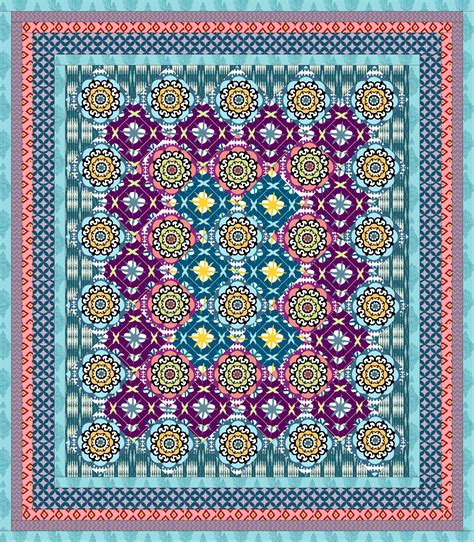 Quilt pattern for Boho frabtics from FreeSpirit | Boho quilt, Quilt ...