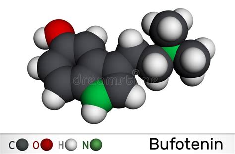 Bufotenin Molecule. Tryptamine Present in Several Psychedelic Toads ...