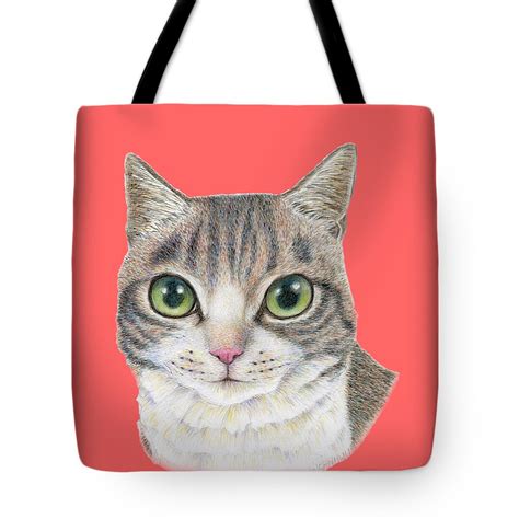 Shorthair Cat Tote Bag featuring the painting A Shorthair Cat Drawing ...