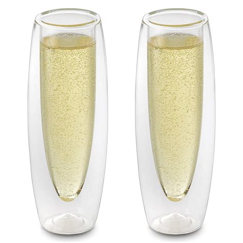 Futuristic Double Wall Stemless Champagne Flutes - Unicun