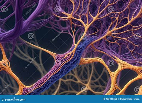 Microscopic View of Human Brain Cells Stock Illustration - Illustration ...