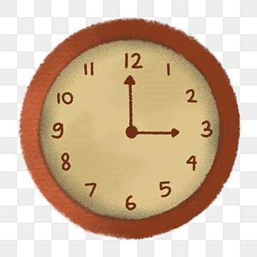 Analog Clocks Clipart Hd PNG, Hand Drawn Red And Cream Analog Clock ...