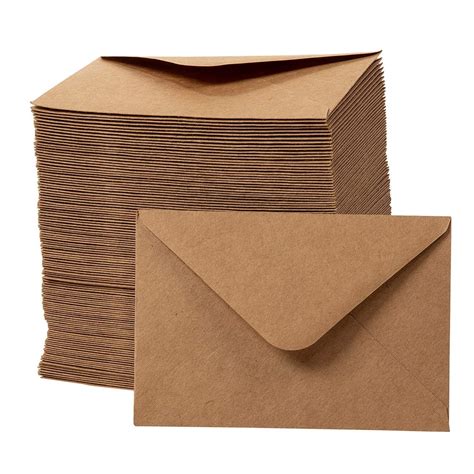 Mini Envelopes - 250-Count Gift Card Envelopes, Kraft Paper Business ...