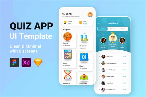 Quiz App UI Template Free Download - UI Fresh