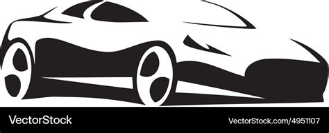 Silhouette sport car black Royalty Free Vector Image