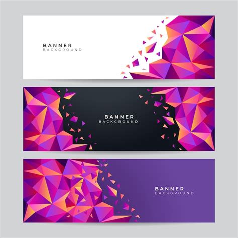 Premium Vector | Set of triangle 3D banner background. Vector abstract ...