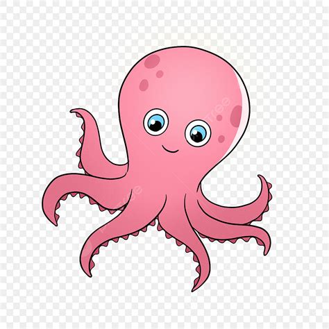 Of Octopus Clipart Vector, Pink Cute Octopus Clipart, Cartoon, Octopus ...