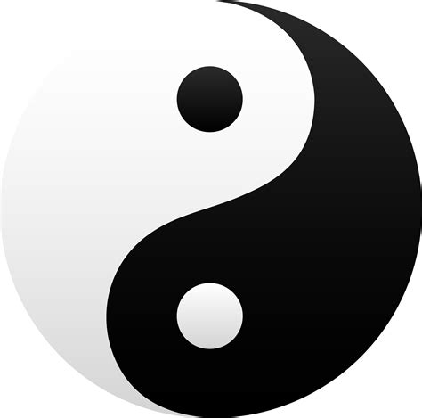 Black and White Yin Yang Symbol - Free Clip Art