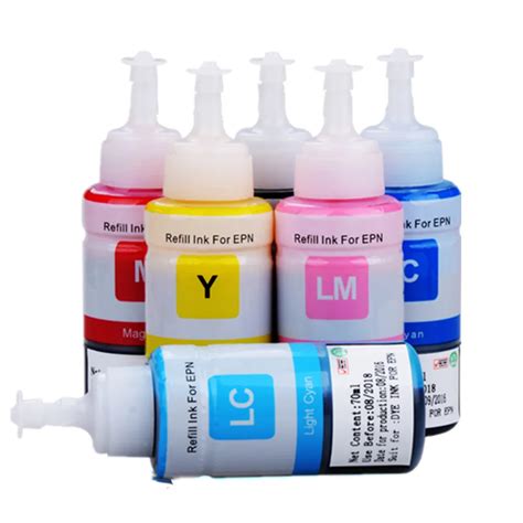 for Epson ink L800 L810 L805 Bottle ink 70ml dye based Ink refill kits ...