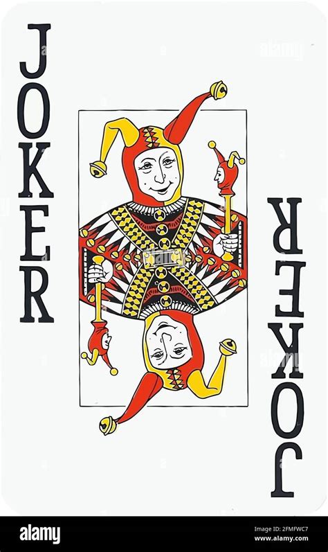 joker card casino fool poker illustration Stock Photo - Alamy