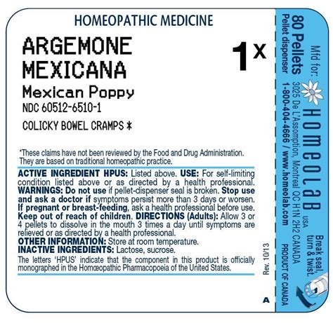 ARGEMONE MEXICANA - HOMEOLAB USA INC.: Package Insert