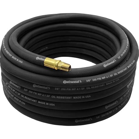 Continental Rubber Air Hose — 3/8in. x 50ft., Black, 250 PSI, Model ...