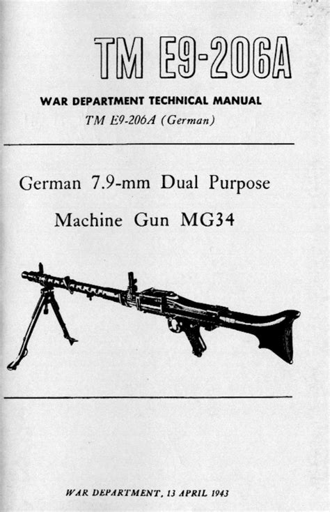 (PDF) Us War Department - Technical Manual - Mg34 Machine Gun (1943 ...