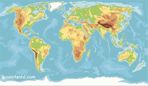 Mapamundi para niños de primaria - 5 mapas temáticos del mundo