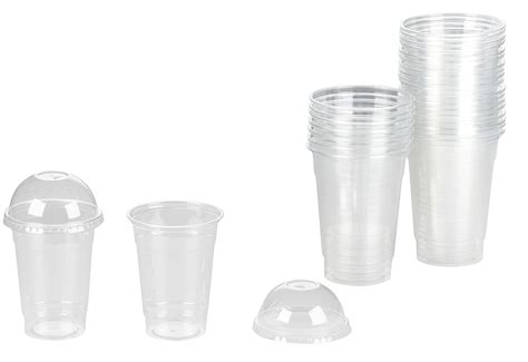 Amazon.com: Clear Plastic Cups with Dome Lids - 75-Pack 16 oz ...