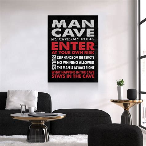 Man Cave Sign Canvas Wall Art Man Cave Decor Man Cave Gift - Etsy