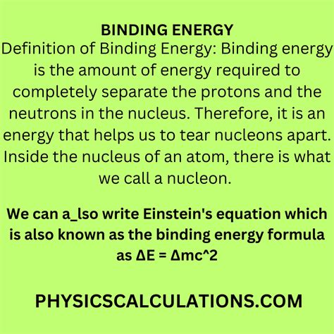 How to Calculate Binding Energy