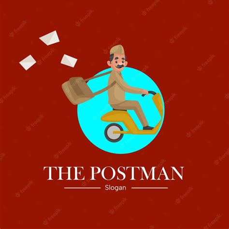 Premium Vector | The postman vector mascot logo template