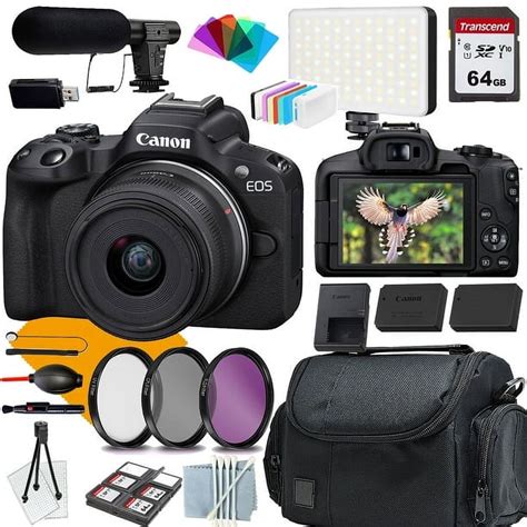 Canon EOS R50 Camera with Canon EF-M 18-45mm Lens COMMANDER Starter Kit ...