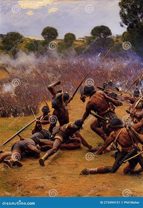 Anglo-Zulu War Ca 1879. Fictional Battle Depiction. Generative AI Stock ...