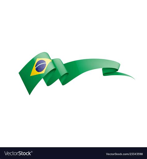 Brazil flag on a white Royalty Free Vector Image