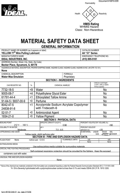 Printable Safety Data Sheet Cover Page Printable Safety Data Sheet