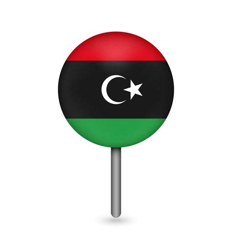 Map pointer with contry Libya. Libya flag. Vector illustration ...