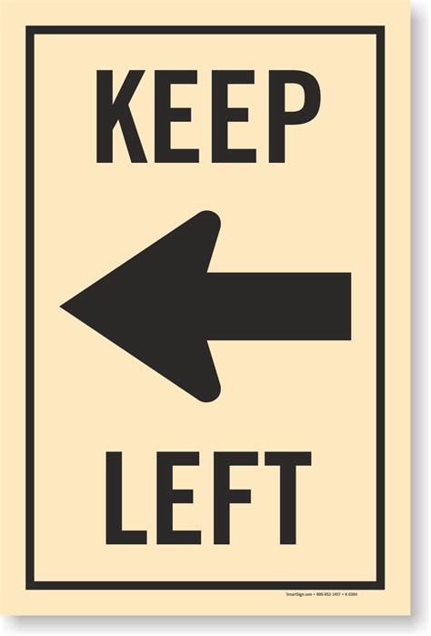 Keep Left Sign - Arrow Symbol Signs | Quick Delivery, SKU - K-0384