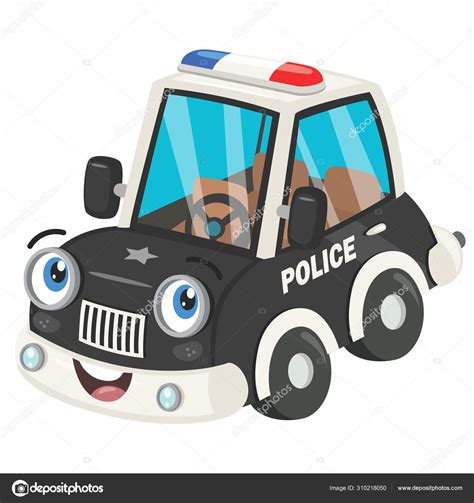 Funny Cartoon Police Car Posing Stock Vector Image by ©yusufdemirci ...