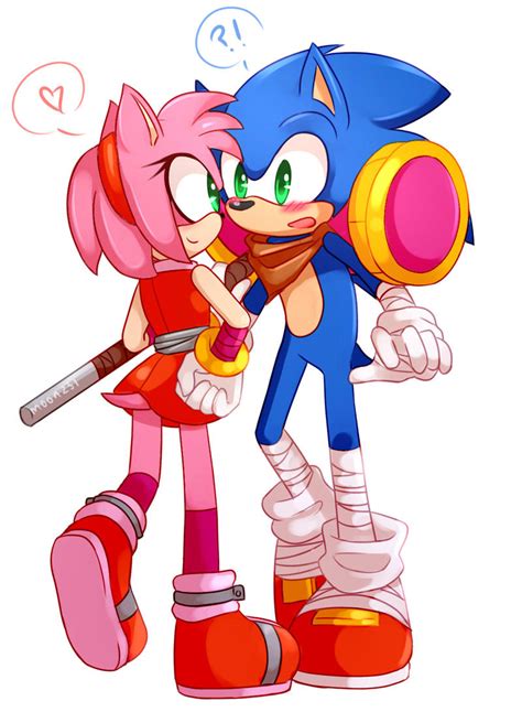 Commission: Amy and Sonic ''Sonamy Boom!'' by Moon-Klein on DeviantArt