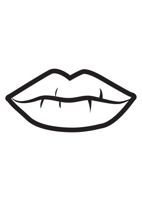 Lips Black and White Outline Free SVG File - SVG Heart