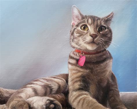 CAT PORTRAIT - Oil Painting - Pet Portrait - Cat Painting - Tabby Cat Art