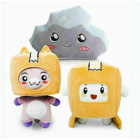 Lankybox Boxy + Foxy + Rocky Plush Soft Stuffed Toy Kid Plushie Doll ...