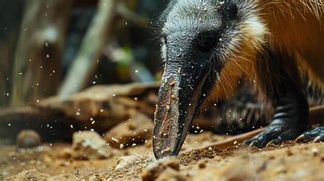 Premium Photo | A close up of an aardvark eating ants from the ground ...