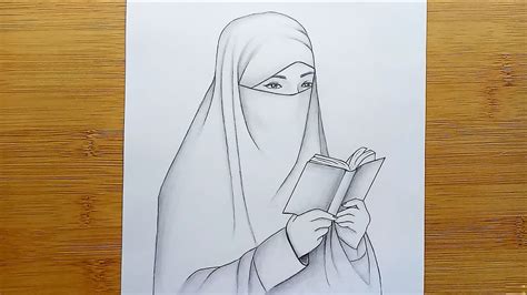 How to Draw a HIJAB GIRL || Ramdan Easy Drawing || How to Draw Girl ...