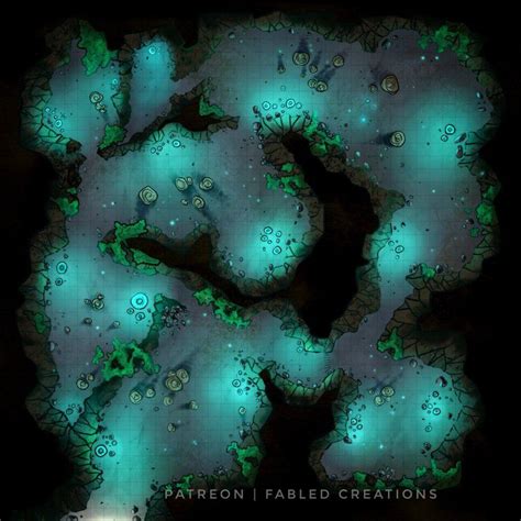 Glowing mushroom cave : battlemaps | Dungeon maps, Dnd world map ...