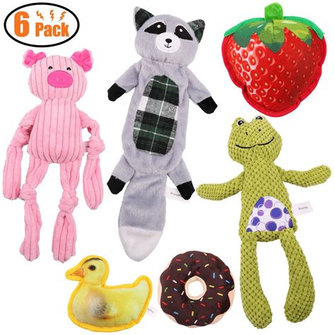 6PCS Dog Squeaky Toys for Small Dogs, Stuffed Squeaky Plush Dog Toys ...