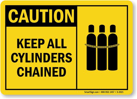 Cylinders Must Be Secured Signs | Keep All Cylinders Chained