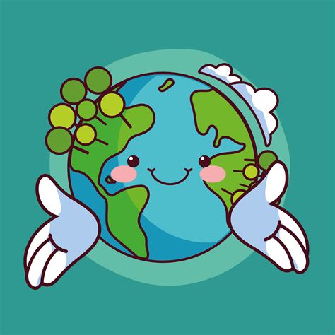 World kawaii planet earth smiling 1237406 Vector Art at Vecteezy