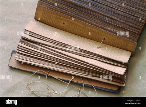 Old Indian scriptures manuscripts vedas India Asia Stock Photo - Alamy